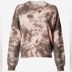 27 Miles Malibu Aylin Skull Print Pullover Sweater Rose Tie Dye NWT Small